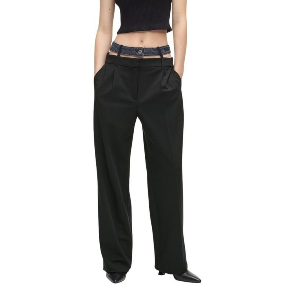 Karl Lagerfeld Black Polyester Casual Women's Pants